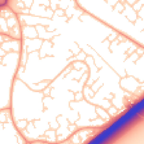 Daytime road noise heatmap for RG22 4DD