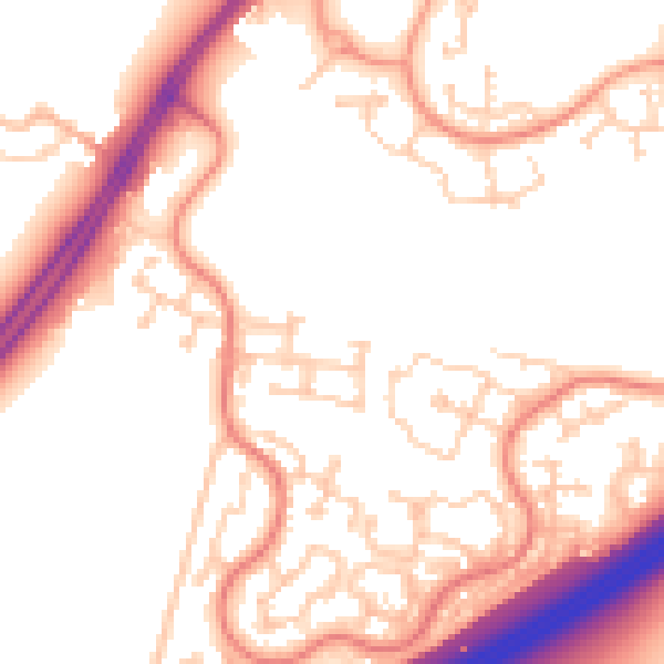 Daytime road noise heatmap for RG22 4DG