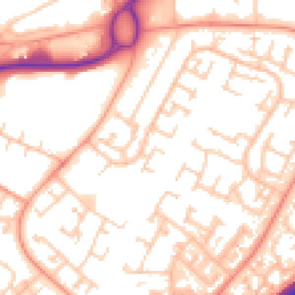 Daytime road noise heatmap for RG22 4DR