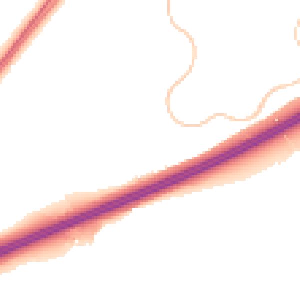 Night-time road noise heatmap for RG22 4FF