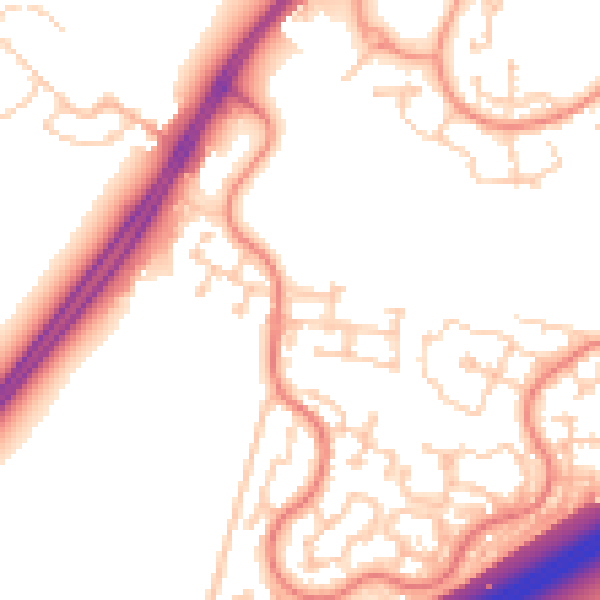 Daytime road noise heatmap for RG22 4FJ