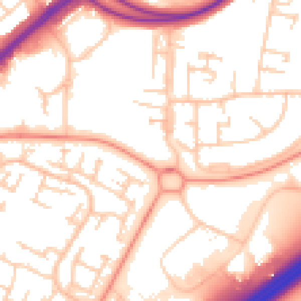 Daytime road noise heatmap for RG22 4GB