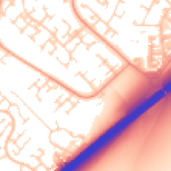 Daytime road noise heatmap for RG22 4LD