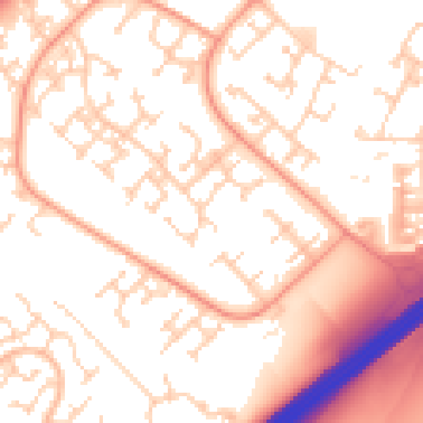 Daytime road noise heatmap for RG22 4PB