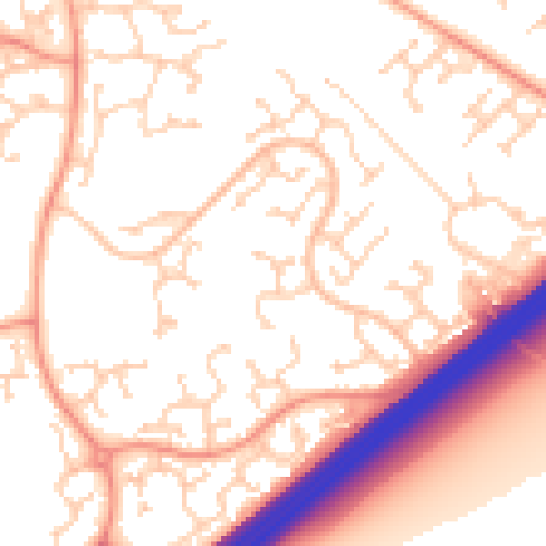 Daytime road noise heatmap for RG22 4QA