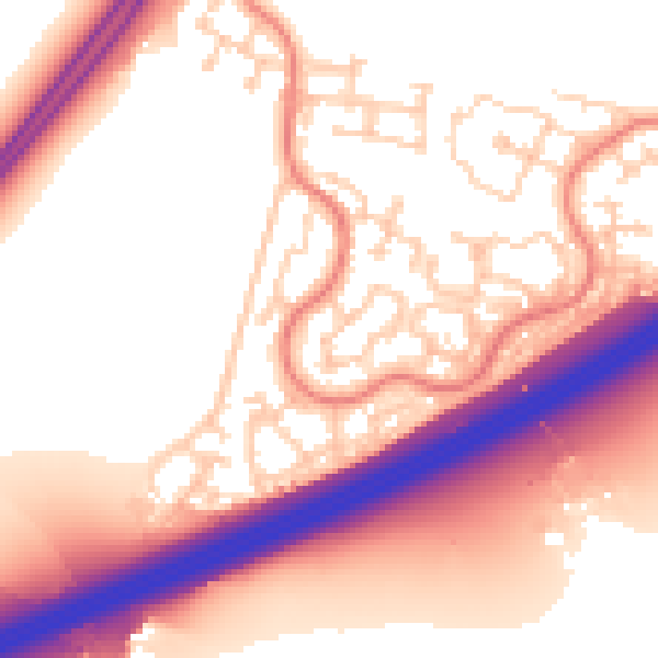 Daytime road noise heatmap for RG22 4QE