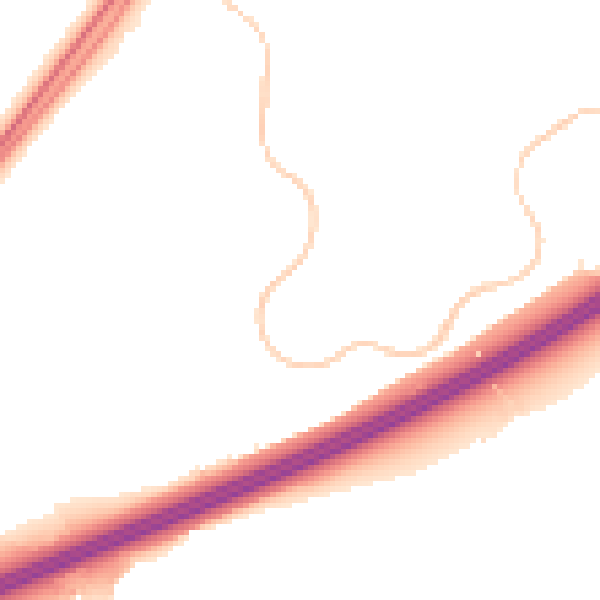 Night-time road noise heatmap for RG22 4QE