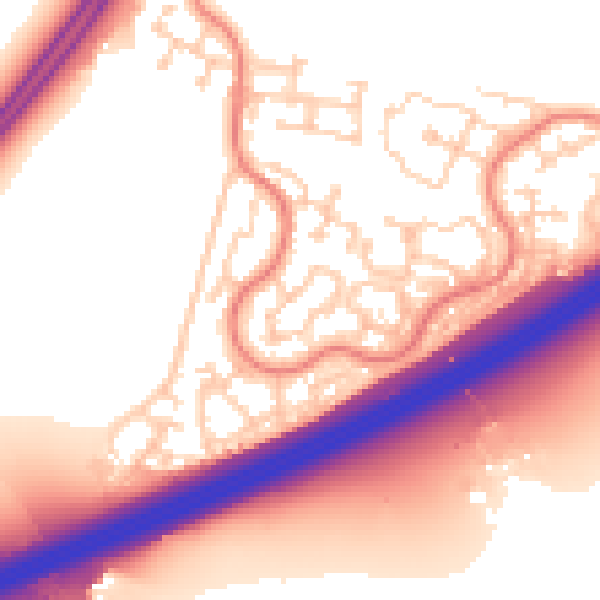 Daytime road noise heatmap for RG22 4QF