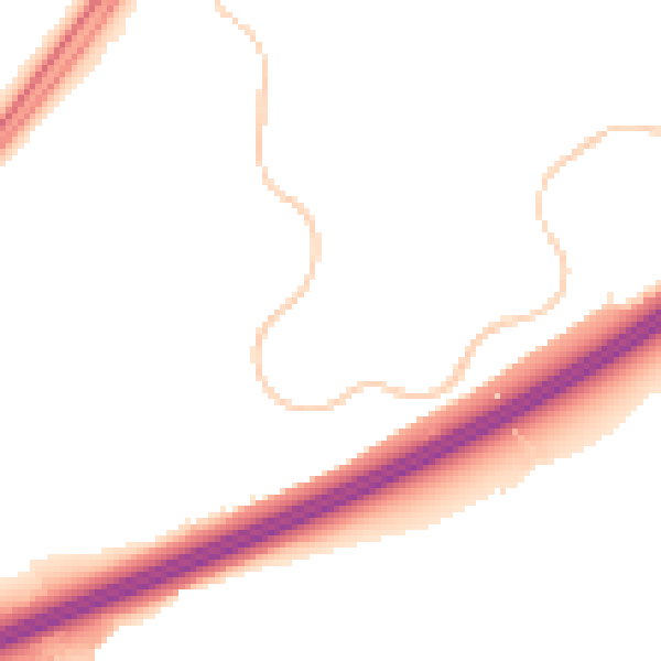 Night-time road noise heatmap for RG22 4QF