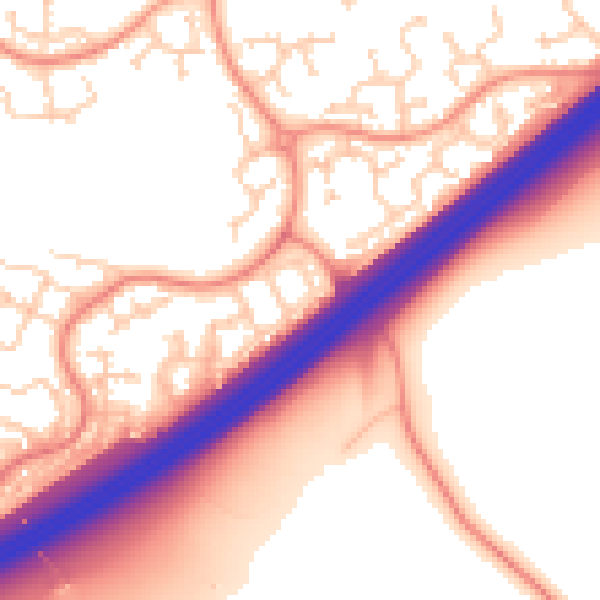 Daytime road noise heatmap for RG22 4QJ