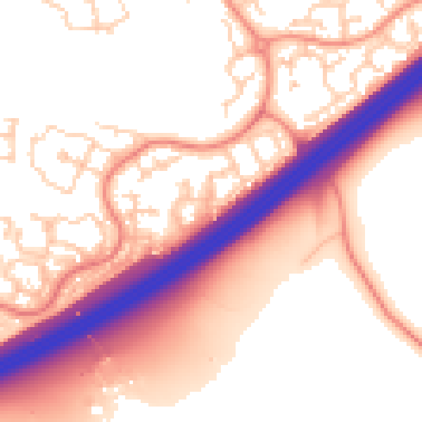 Daytime road noise heatmap for RG22 4QQ