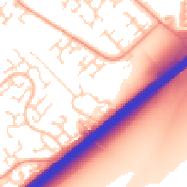 Daytime road noise heatmap for RG22 4RP
