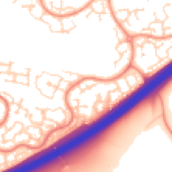 Daytime road noise heatmap for RG22 4RY