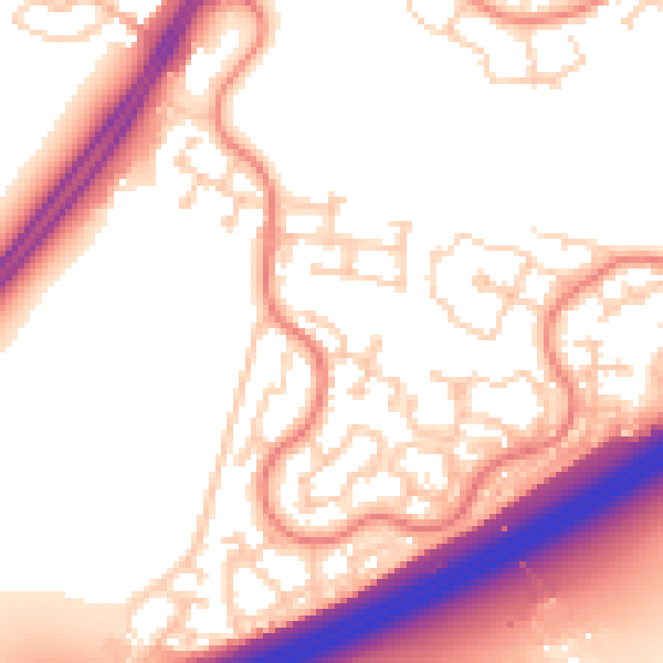 Daytime road noise heatmap for RG22 4SE