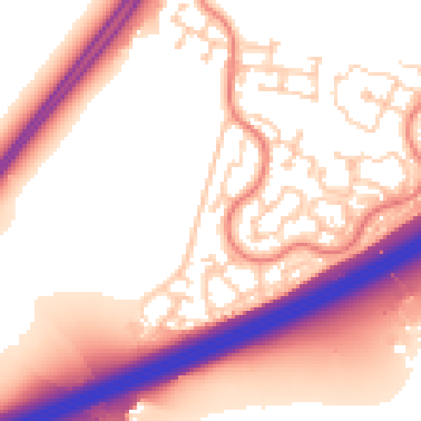 Daytime road noise heatmap for RG22 4SR