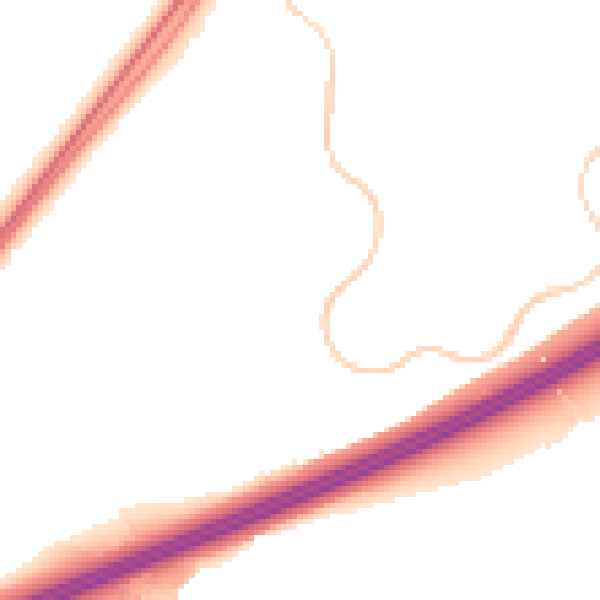 Night-time road noise heatmap for RG22 4SR