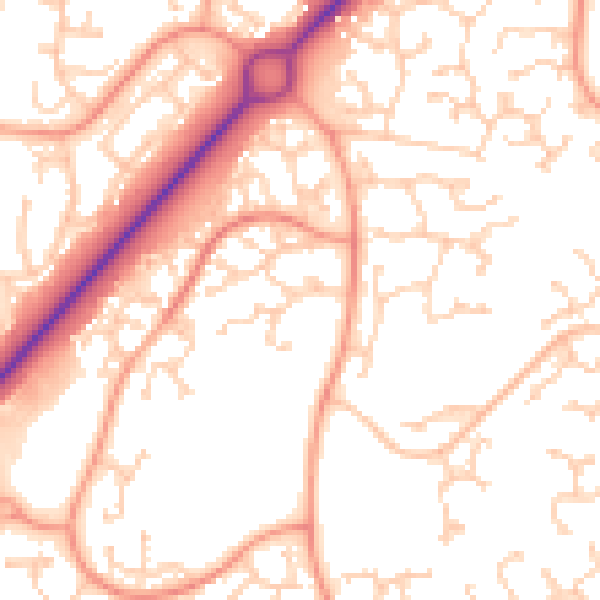 Daytime road noise heatmap for RG22 4UA