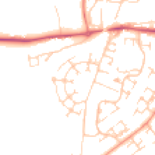 Daytime road noise heatmap for RG22 5AT