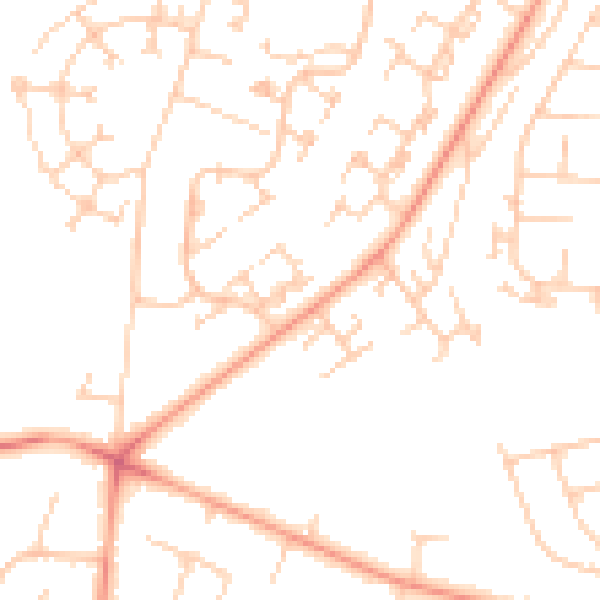 Daytime road noise heatmap for RG22 5BS