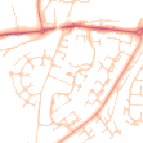 Daytime road noise heatmap for RG22 5EF