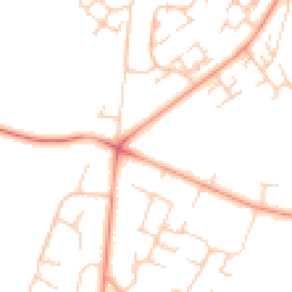 Daytime road noise heatmap for RG22 5FR