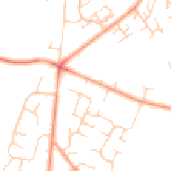 Daytime road noise heatmap for RG22 5GZ