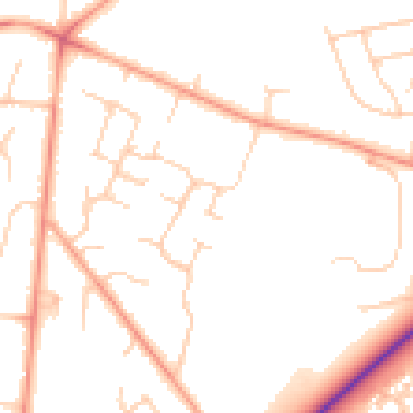 Daytime road noise heatmap for RG22 5HT