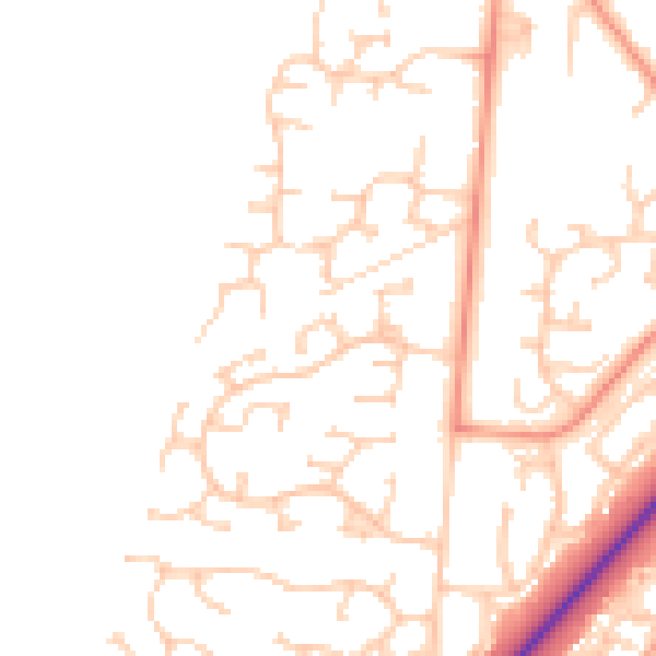 Daytime road noise heatmap for RG22 5JA
