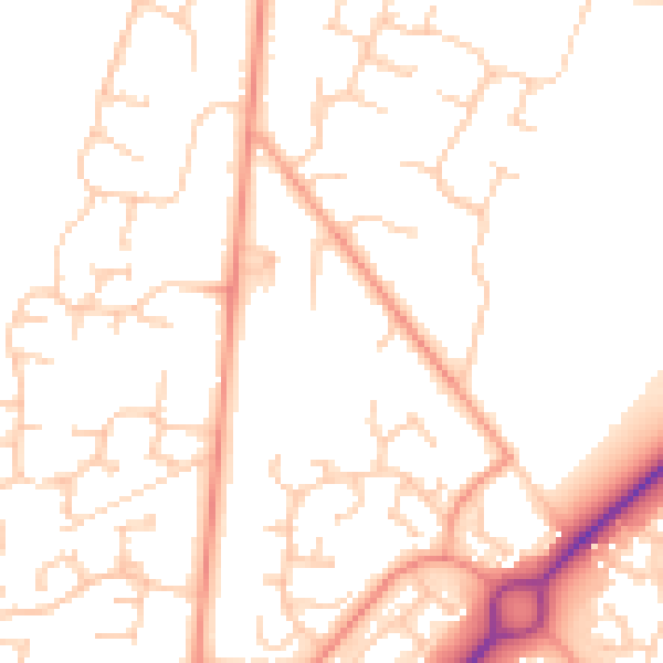 Daytime road noise heatmap for RG22 5LL
