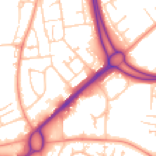 Daytime road noise heatmap for RG22 6BH
