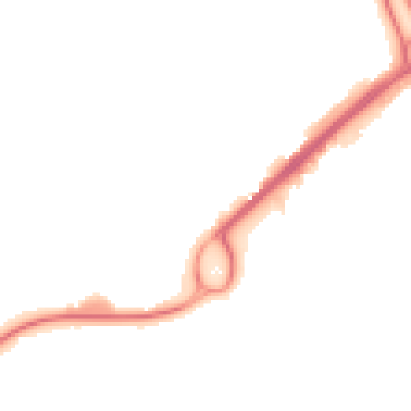 Night-time road noise heatmap for RG22 6HB