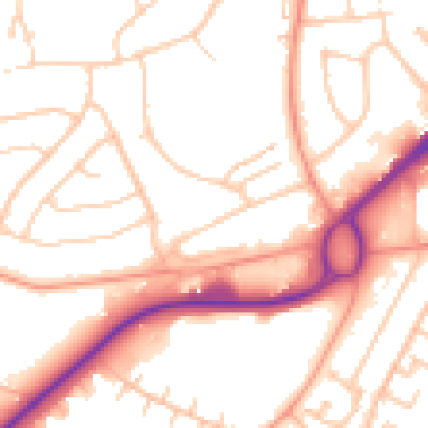 Daytime road noise heatmap for RG22 6JH