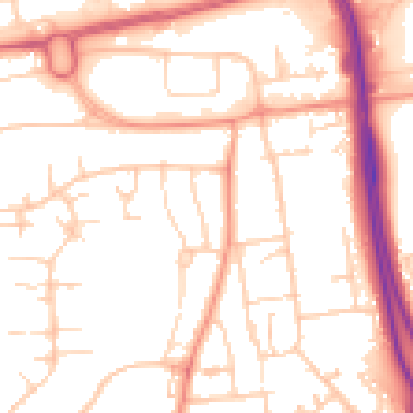 Daytime road noise heatmap for RG22 6PR