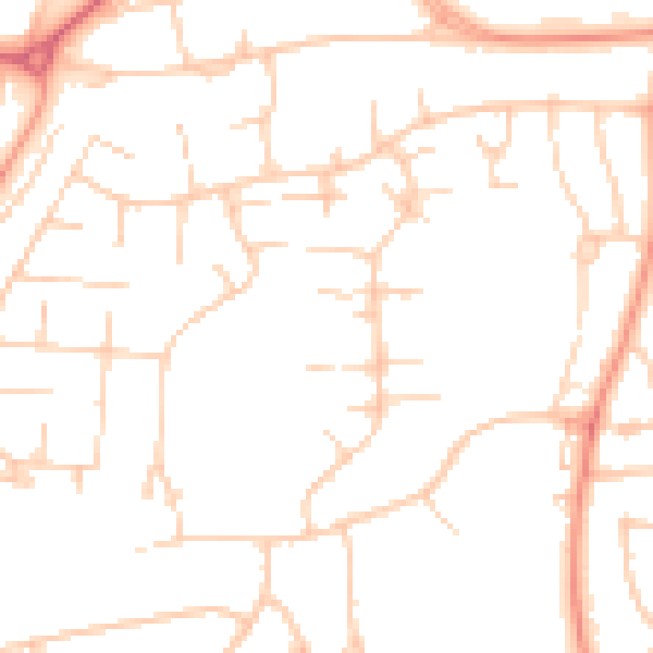 Daytime road noise heatmap for RG22 6QU