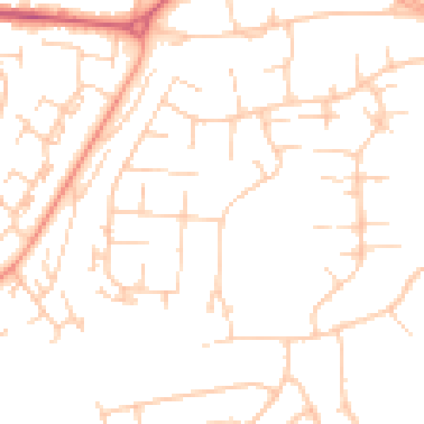 Daytime road noise heatmap for RG22 6SB