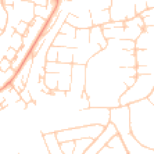 Daytime road noise heatmap for RG22 6SD