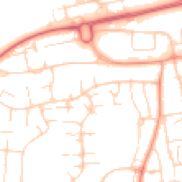 Daytime road noise heatmap for RG22 6TQ