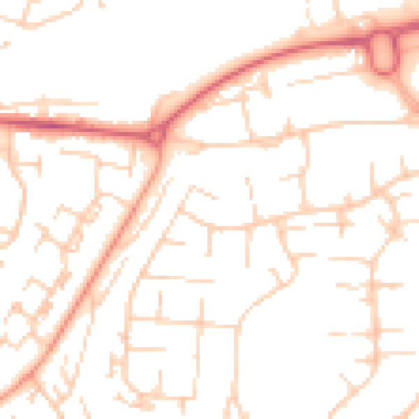 Daytime road noise heatmap for RG22 6UF