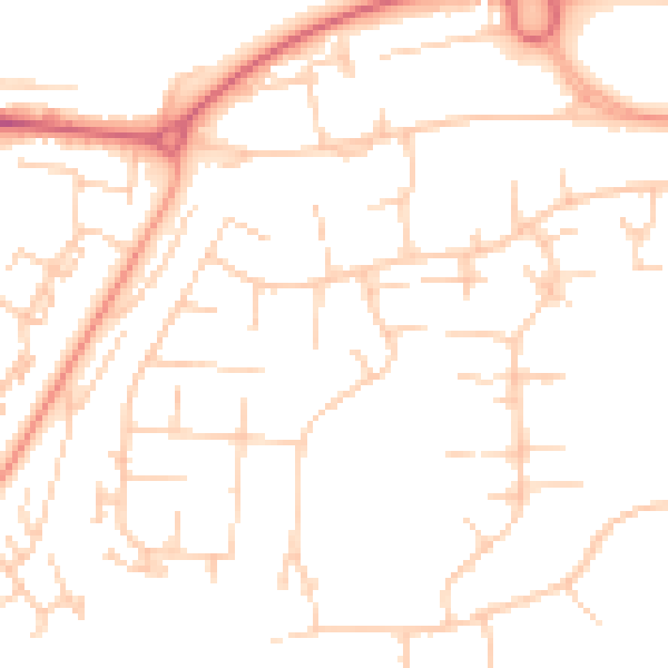 Daytime road noise heatmap for RG22 6UG