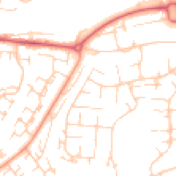 Daytime road noise heatmap for RG22 6UL