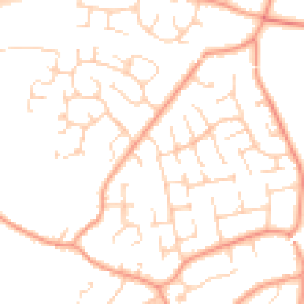 Daytime road noise heatmap for RG23 7AA