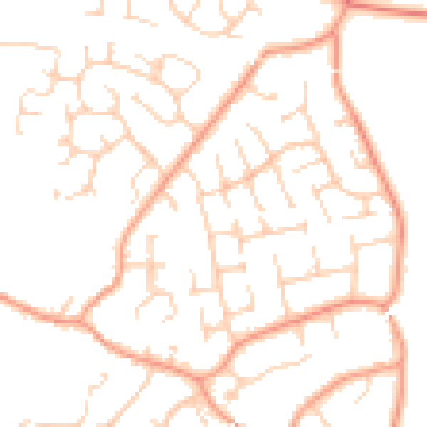 Daytime road noise heatmap for RG23 7AB
