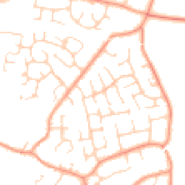 Daytime road noise heatmap for RG23 7AD