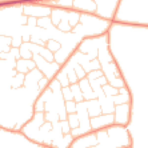 Daytime road noise heatmap for RG23 7AE