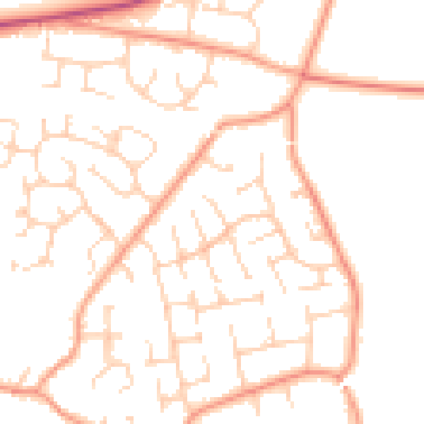 Daytime road noise heatmap for RG23 7AF