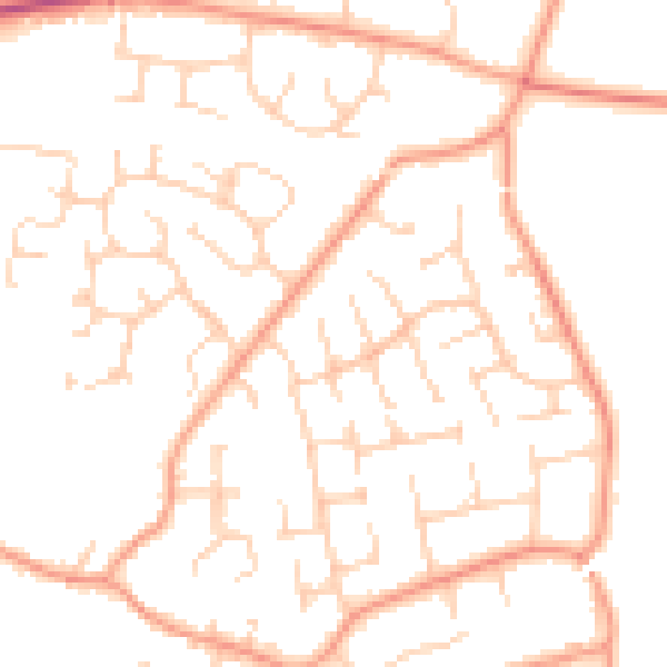 Daytime road noise heatmap for RG23 7AH