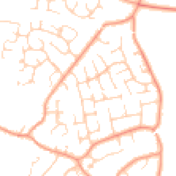Daytime road noise heatmap for RG23 7AJ