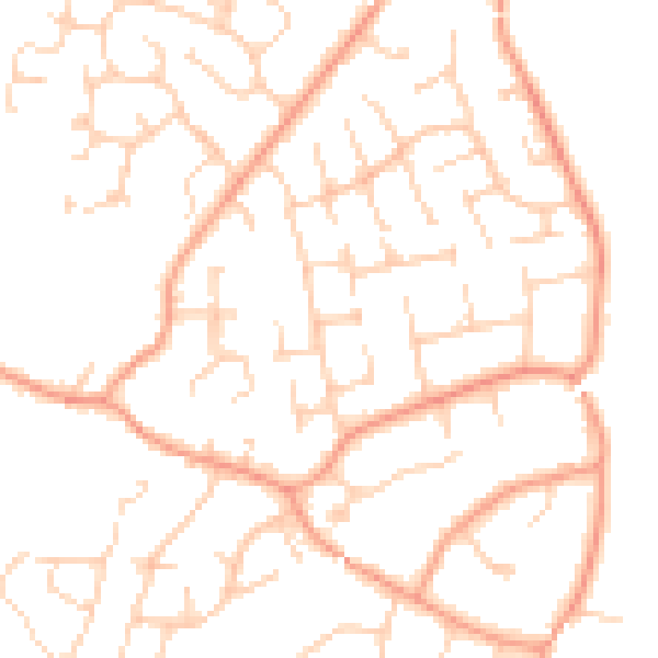 Daytime road noise heatmap for RG23 7AN