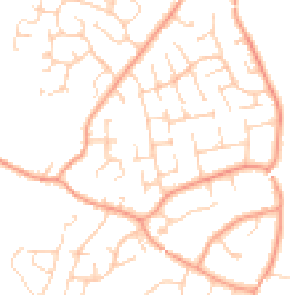 Daytime road noise heatmap for RG23 7AP