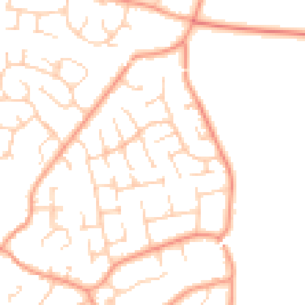 Daytime road noise heatmap for RG23 7AQ
